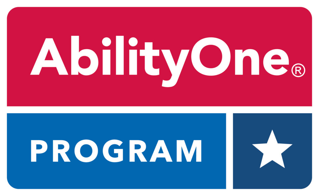 Red and blue AbilityOne Program logo